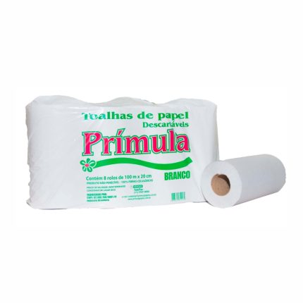 Papel Toalha Bobina Primula A2 Folha Simples 20x100x8 04556