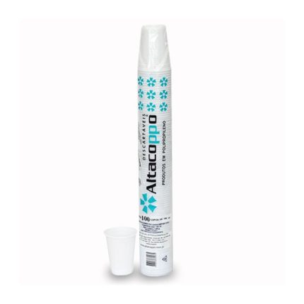 Copo Plástico Altacoppo 200 ml com100 unidades Branco ABNT 05805