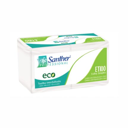 Papel Toalha Interfolhado Branco Folha Simples Com 2.400 Fls - Eco Santher 05951