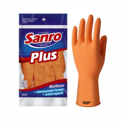 Luva Látex Forrada Plus Laranja Tamanho G - Bettanin (13000LR/4G) 10600