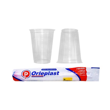 Copo Plástico 180ml Com 100Un Translúcido Orleplast Abnt (PP) 10664