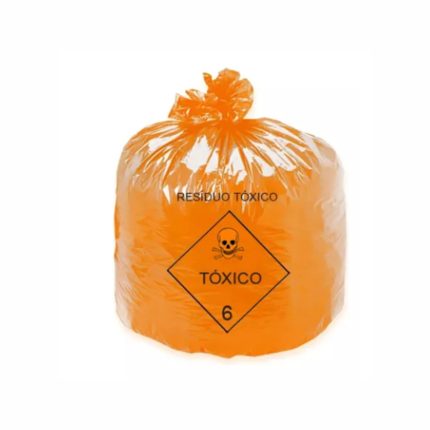 Saco de Lixo Tóxico 110L - Laranja (100 Unidades) 12234