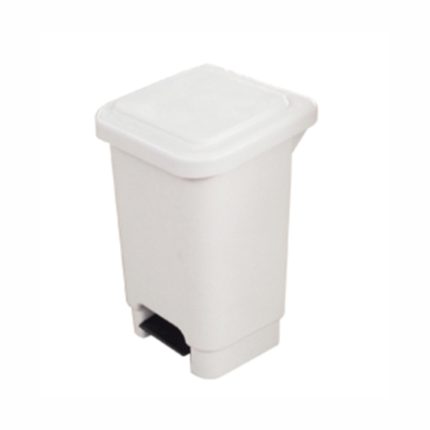 Lixeira Plástica Quadrada 25L Com Pedal e Tampa - Branco - Lar Plásticos 12345